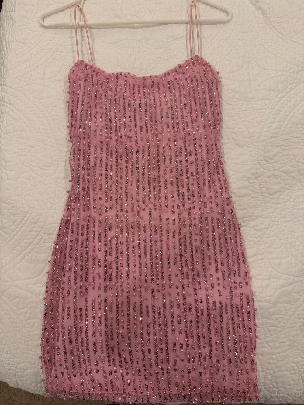 Oh Polly Lunetta Pink Sequin Mini Dress - Picture 7 of 9